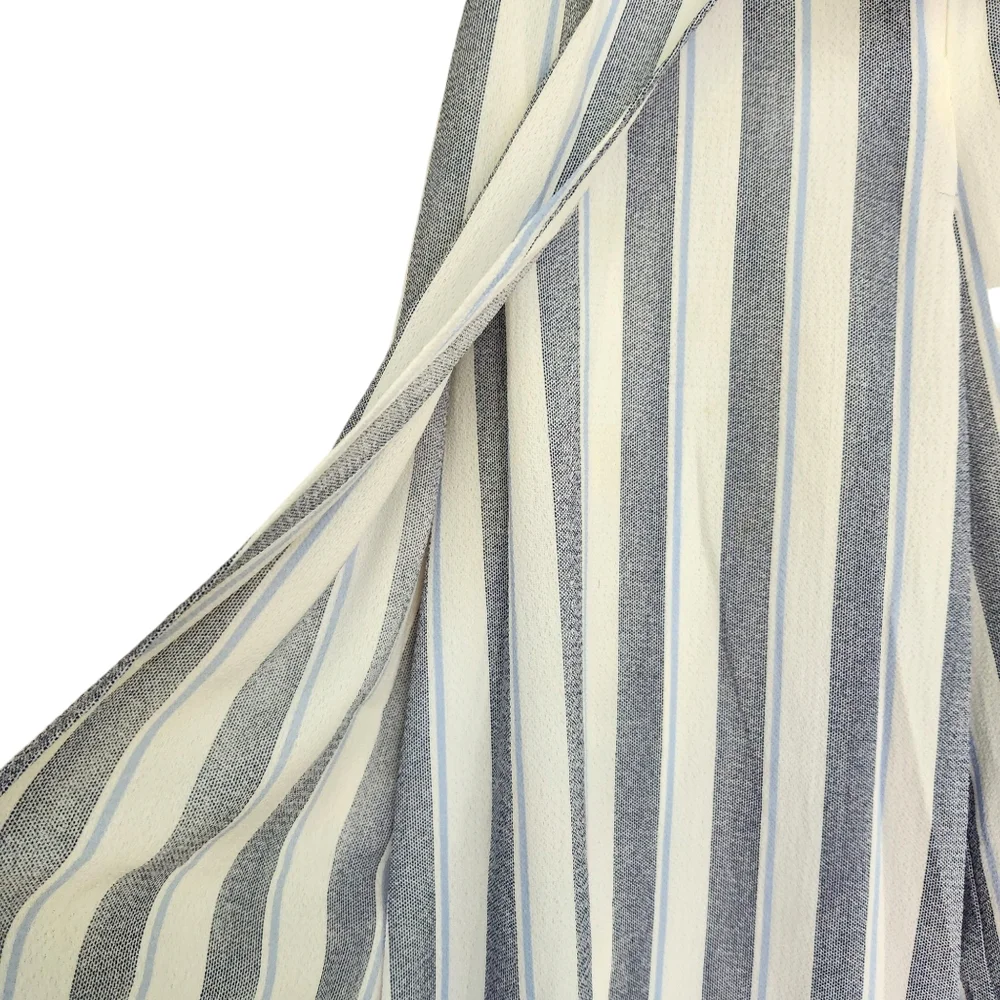 Aqua by Bloomingdale's Flowy High-Waisted Striped Wrap Tie Pants - Blue & White - Picture 6 of 10